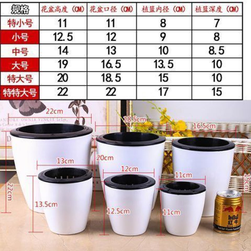 懒人花盆全新PP树脂环保花盆塑料免浇水花盆懒人花盆自动吸