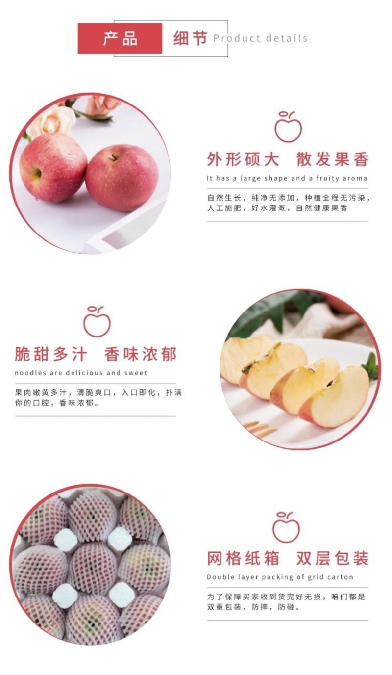 烟台红富士苹果脆甜爽口支持直播电商等各大平台代发