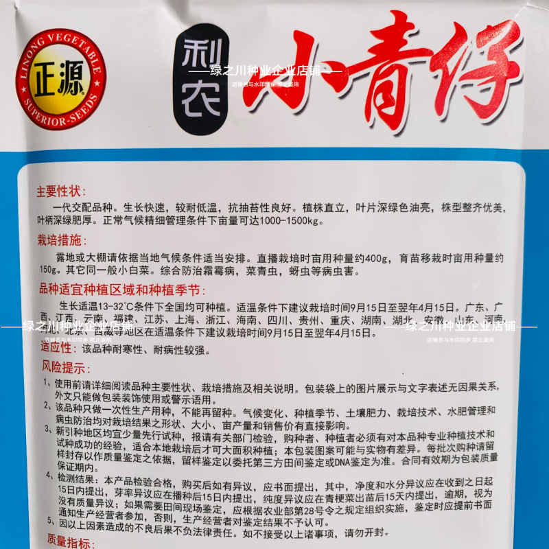 广东靓仔小青仔油菜种子小型上海青种子青梗绿叶软糯清甜