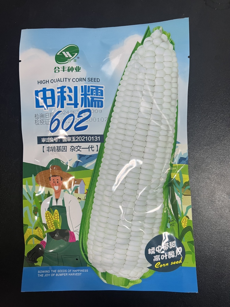 申科糯玉米602种子，糯中带甜，高叶酸，非转基因杂交一代