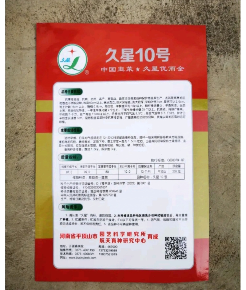 韭菜种子久星10号韭菜种子抗寒性极强抗病高产
