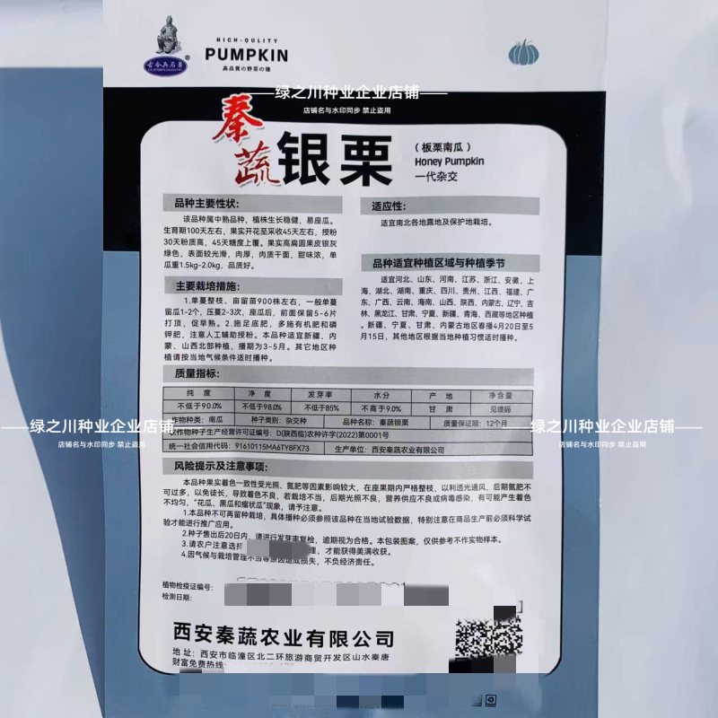 秦蔬银栗南瓜种子银灰绿银板栗南瓜种子甘肃种籽香甜干面南瓜