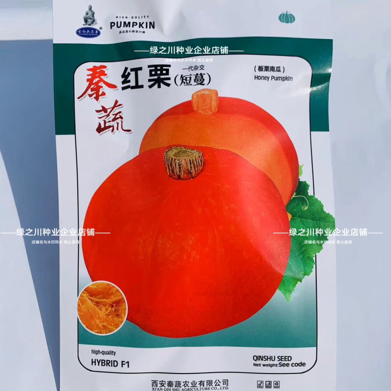 秦蔬红栗南瓜种籽短蔓甜面南瓜种籽红板栗南瓜种子长蔓南瓜