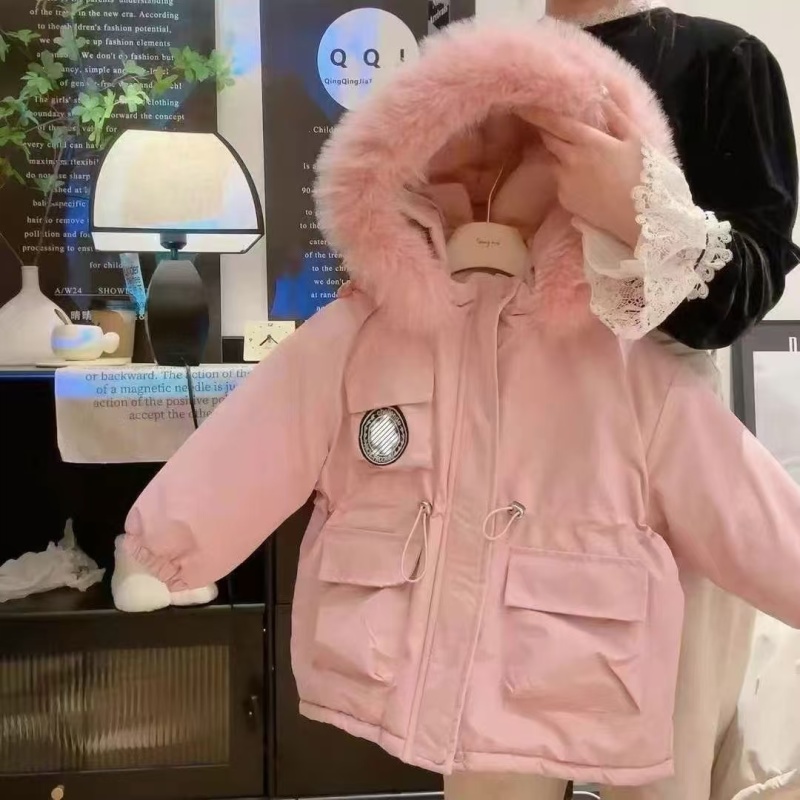 女童装羽绒服冬装2025新女款孩外白套鸭绒大中