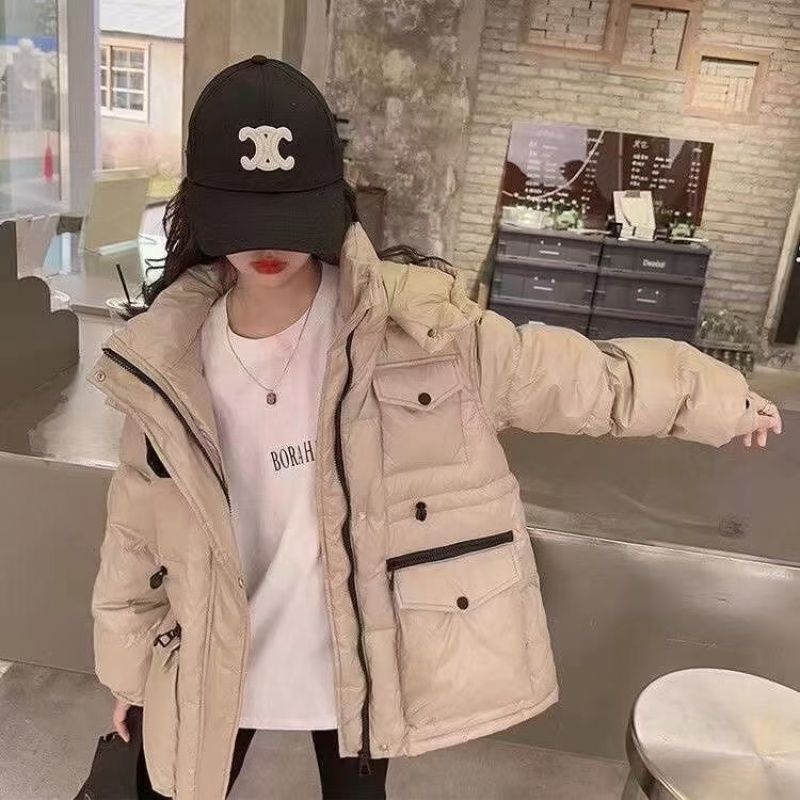 女童装羽绒服冬装2025新女款孩外白套鸭绒大中