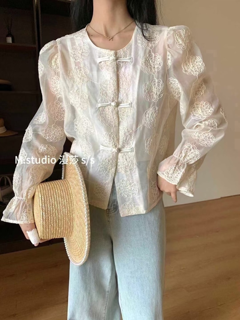 长纯袖色衬外衫套女2025春新季款上衬衣