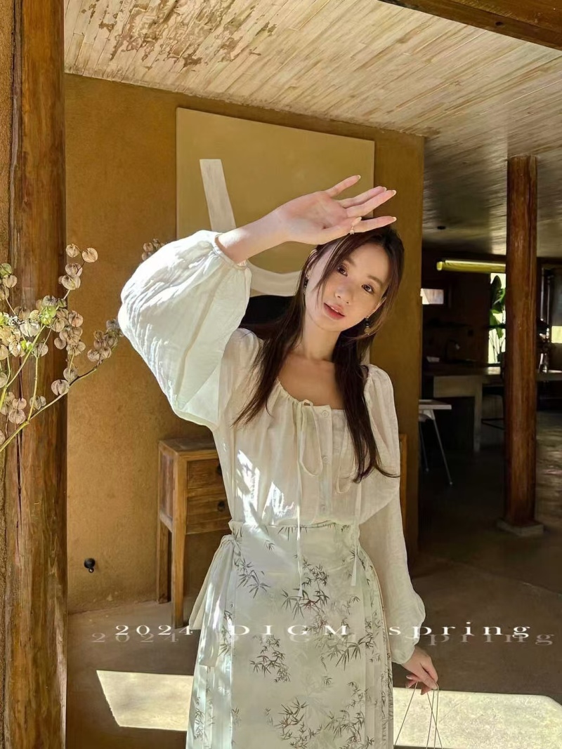 长纯袖色衬外衫套女2025春新季款上衬衣