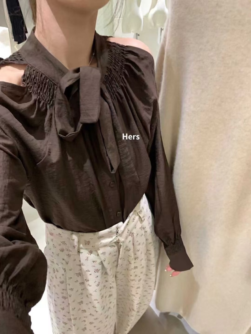 长纯袖色衬外衫套女2025春新季款上衬衣