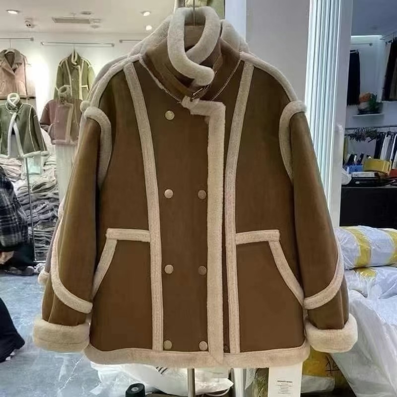 皮一毛体机外车套2024冬新季款版韩加绒