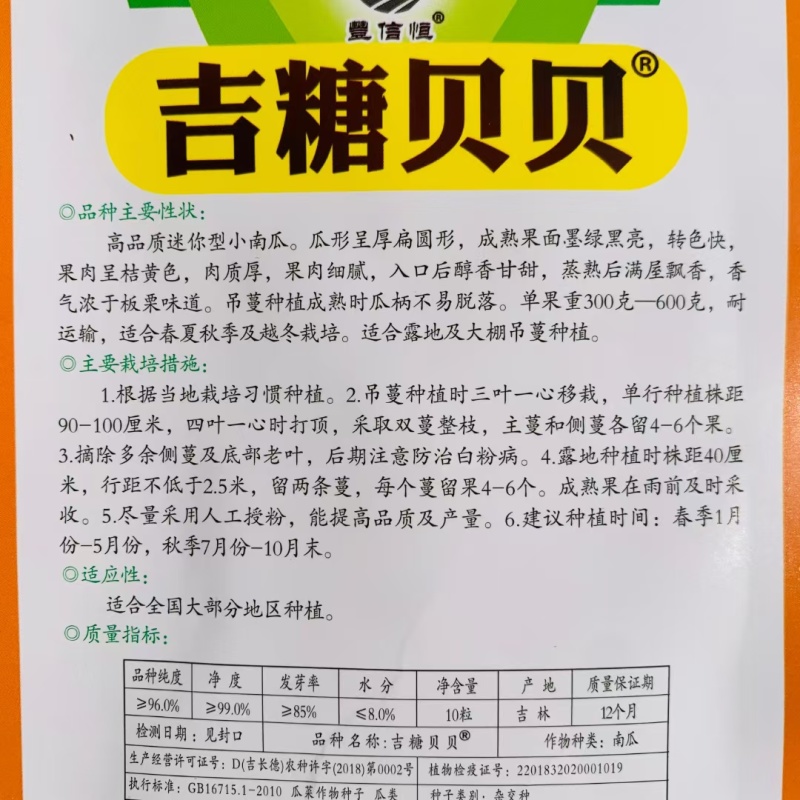 上海日本惠和一号贝贝南瓜种子种籽孑蔬菜板栗味贝贝南瓜种子