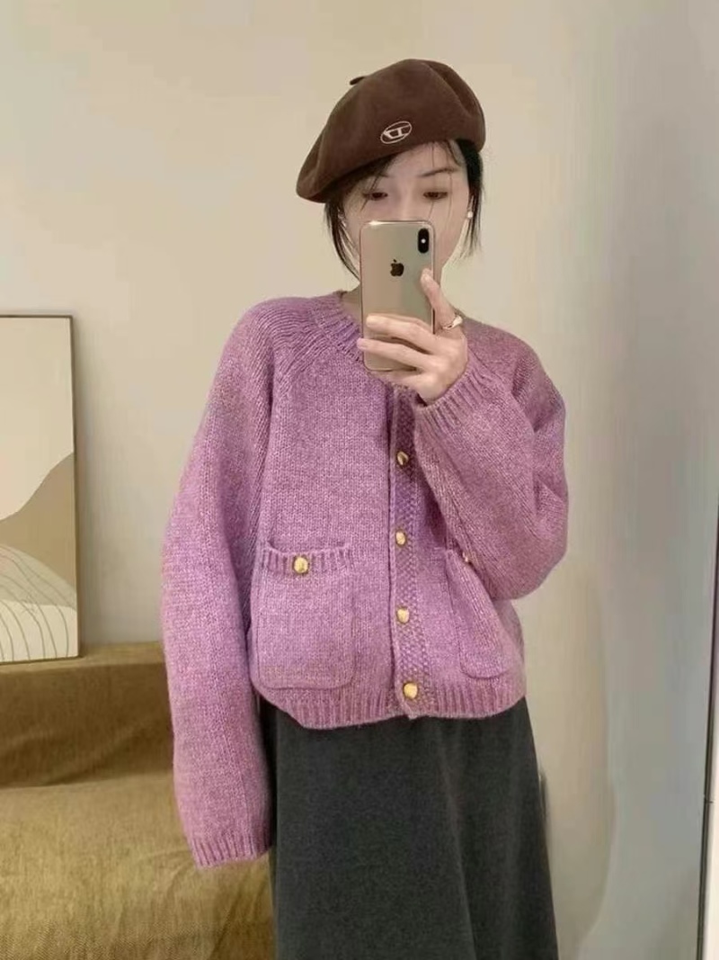 毛衣外套女早春2025新款设计感外穿慵懒针织开衫上衣，3