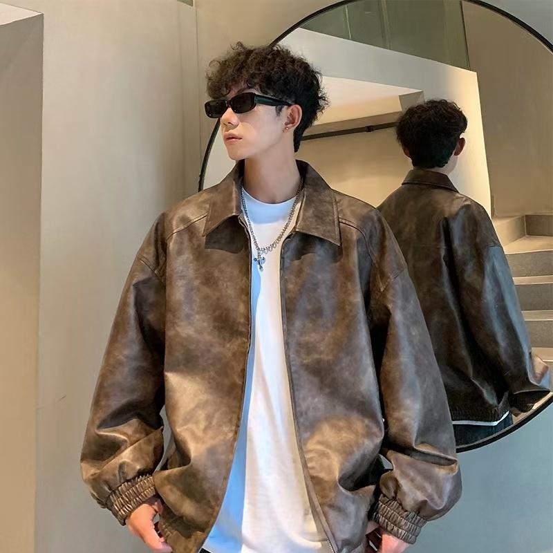 2025新外款套男春款秋款休闲棒球服格子夹克高级