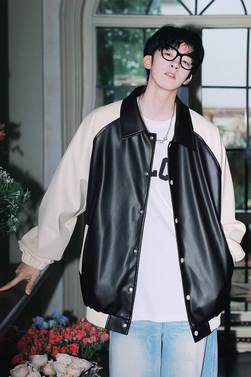 2025新外款套男春款秋款休闲棒球服格子夹克高级