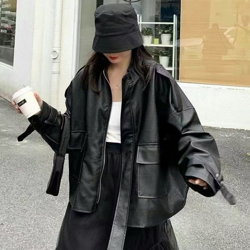 高级感皮衣外套港风女春秋2025年新款小个子短款pu皮机