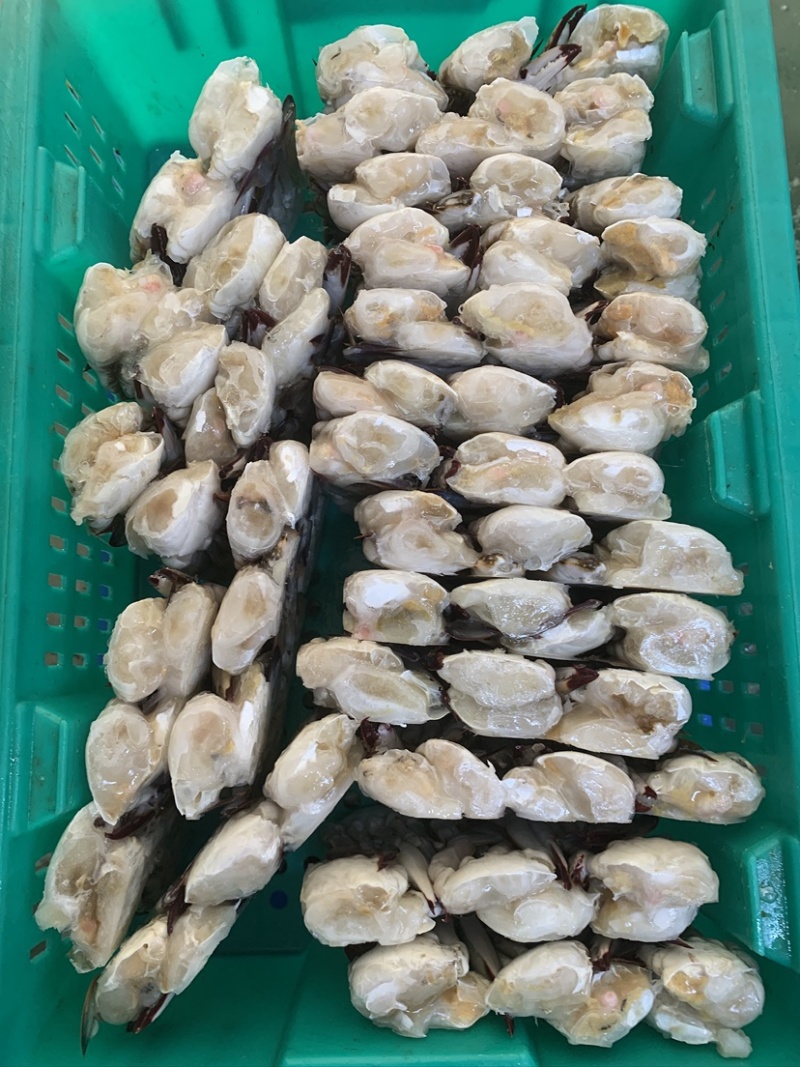 辽宁东港当地蟹出口标准梭子蟹切蟹蟹块