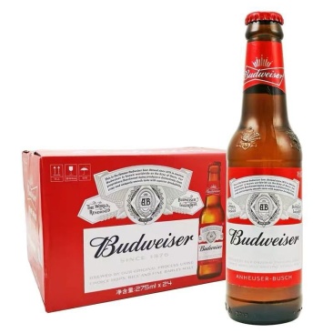 百威啤酒老百威小瓶啤酒淡色拉格啤酒275ml*24瓶装