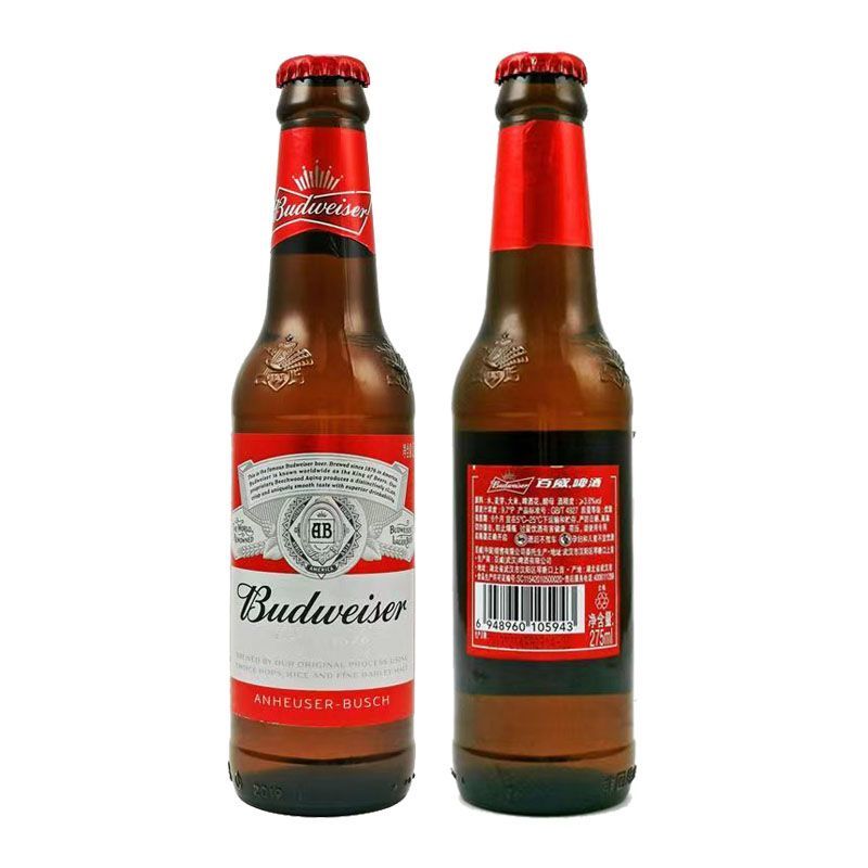 百威啤酒275ml*24瓶百威小瓶啤酒小支玻璃瓶装