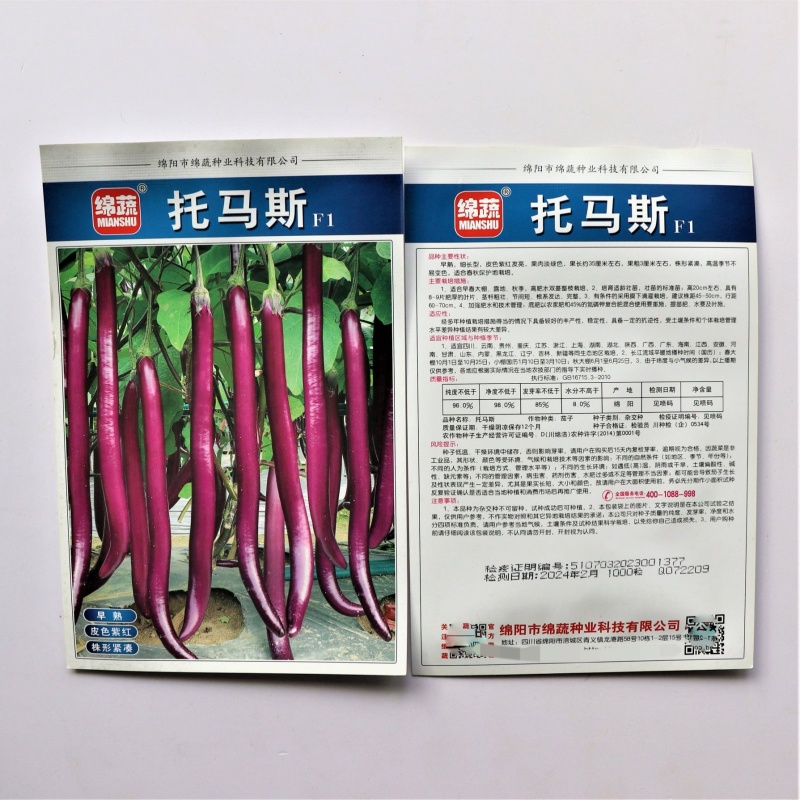 托马斯红线茄种子紫红油亮长果早熟高产耐热商品佳
