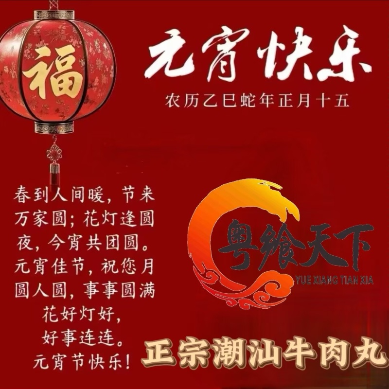 粤飨天下绿标250g/500g正宗潮汕牛肉丸12元/斤
