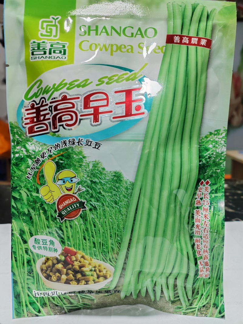 善高早玉豆角种子蔬菜籽搭架子特早熟浅色爬藤长豇豆顺直春秋