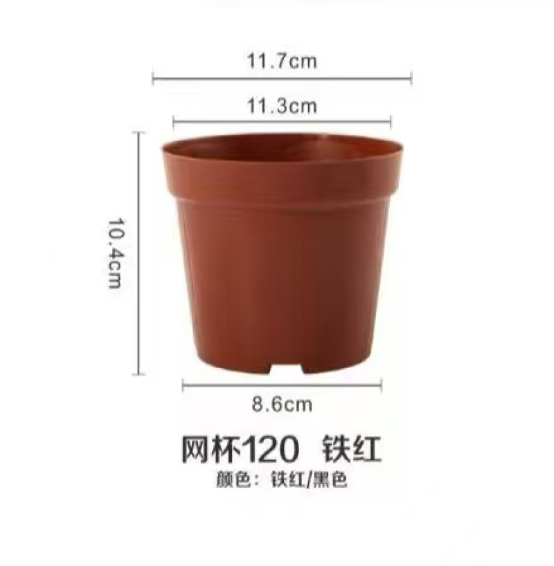 直边网底塑胶盆优质加厚育苗盆红色家庭园艺多肉盆重复使用