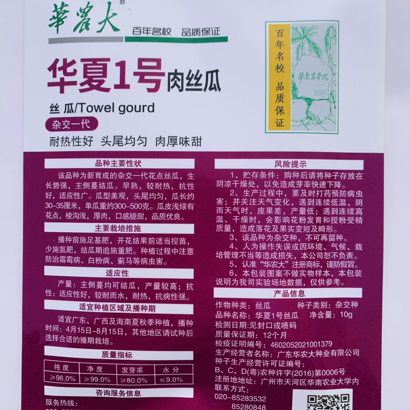 华夏1号大花点肉丝瓜种子早熟瓜长抗病夏秋季耐热丝瓜种籽