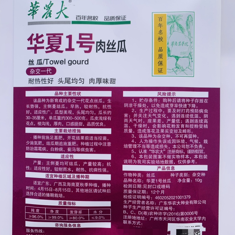 华夏1号肉丝瓜种子高产夏秋耐热有棱丝瓜种籽子蔬菜