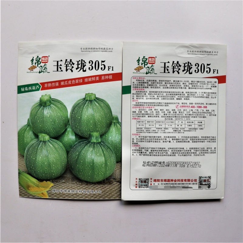 玉铃珑305西葫瓜种子早熟短蔓矮生型西葫芦扁圆形