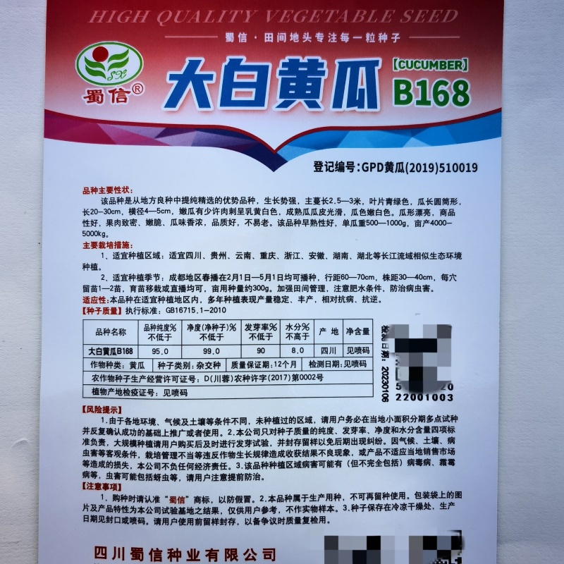大白黄瓜种子可留种白黄瓜四季阳台大田种植蔬菜