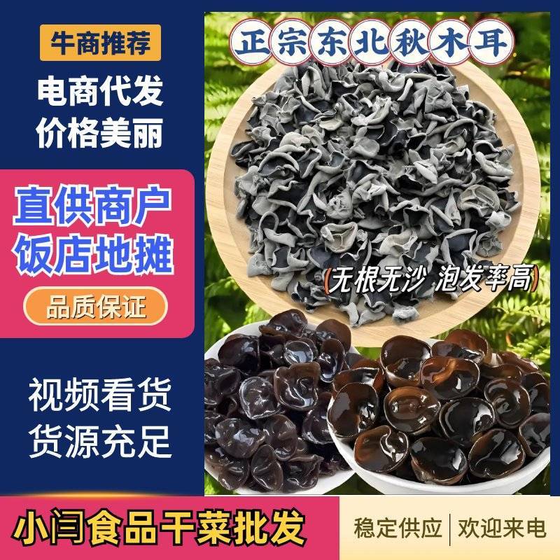 东北黑木耳秋木耳无根肉厚对接市场商超欢迎来电洽谈