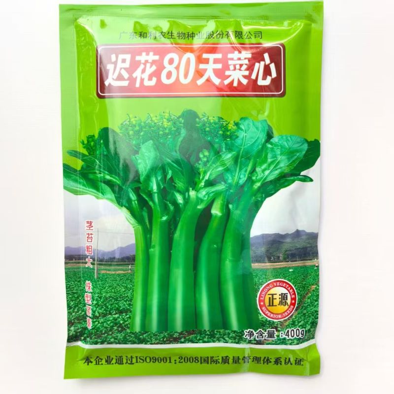 迟花80天菜心种子矮脚短柄茎苔粗迟熟抗病油菜心好吃