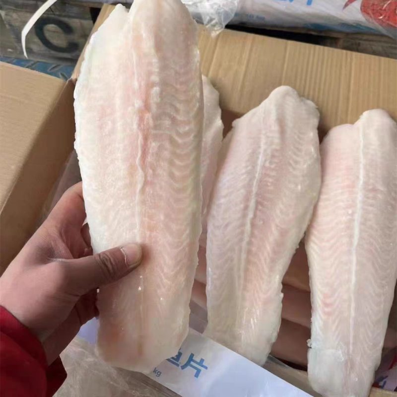 新鲜带皮巴沙鱼柳龙利鱼巴沙鱼片商用20斤龙利鱼片去皮