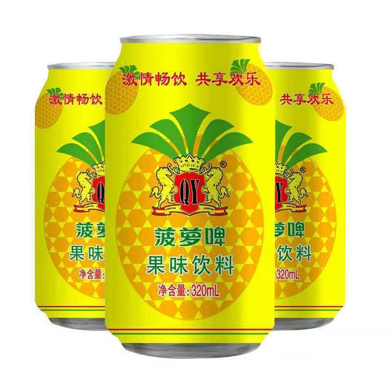 新日期0酒精菠萝啤320ml*12/24罐菠萝果味型饮品