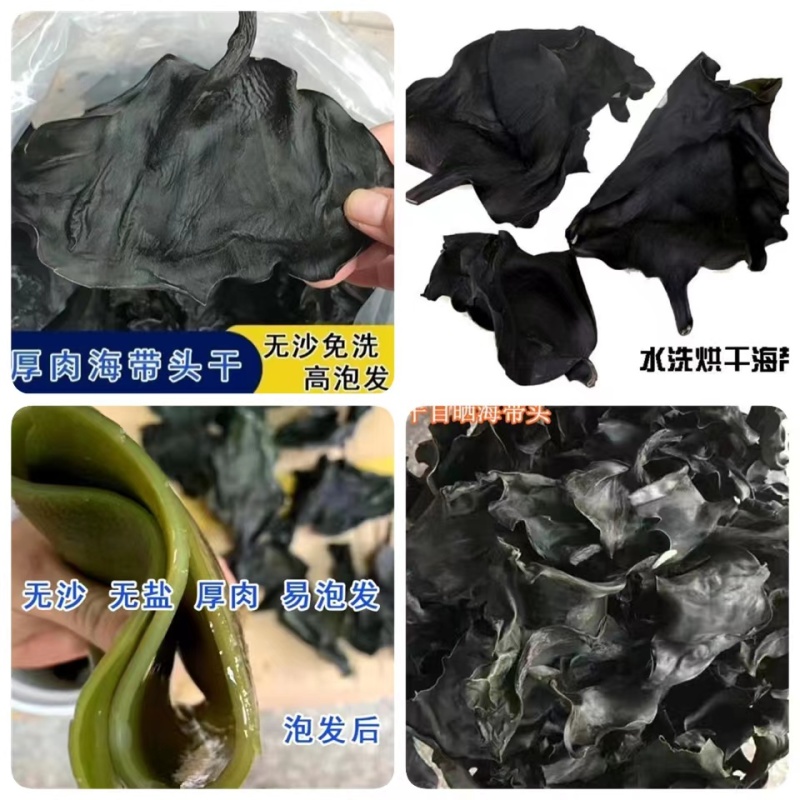 纯干海带头地摊批发电商全干海带头海带片海皮海带皮海带干