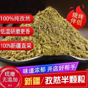 正宗新疆孜然粉孜然半颗粒撒料蘸料纯烧烤用料家用烧烤料包邮