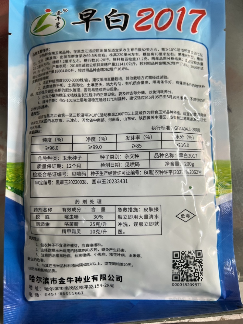 【极早熟】白糯玉米种子穗长22厘米粗5.2厘米2017