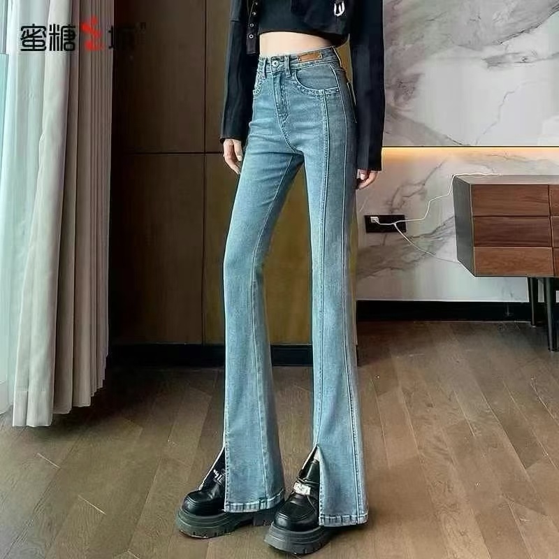 高质量牛仔裤2025春装新款女装复古做旧高腰长款显瘦直筒