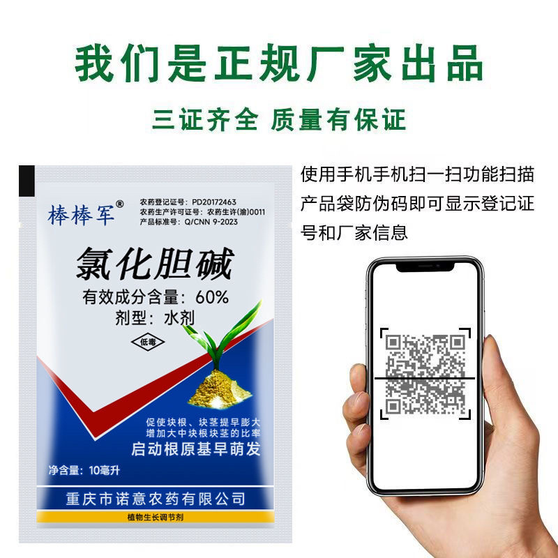 60%氯化胆碱地下根茎膨大生长调节剂