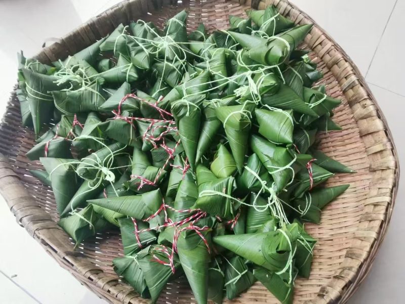 麻红豆腊肉粽