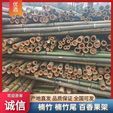 湖南产地直发竹尾，楠竹，百香果架，香蕉竹，量大价优，