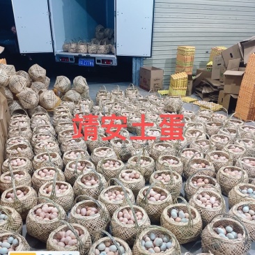新鲜出炉的土鸡蛋