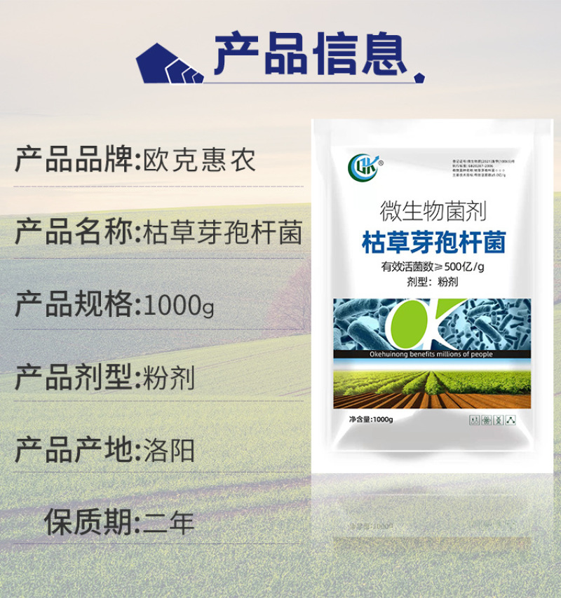 500亿活菌肥枯草芽孢杆菌养护土壤预防病害微生物菌菌