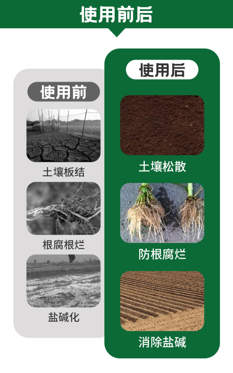 土壤改良剂微生物菌剂改善土壤板结防治根腐烂根