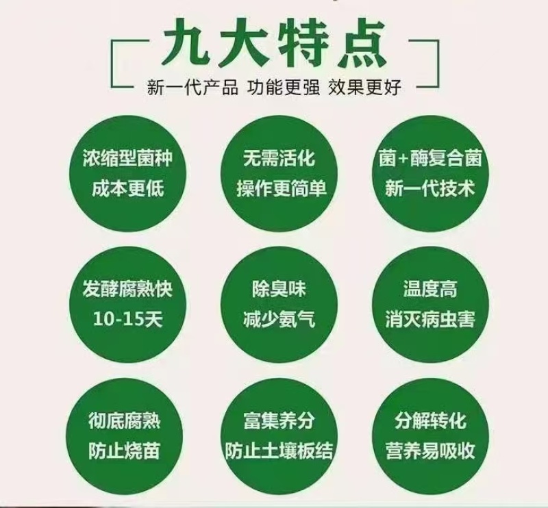 发酵剂鱼蛋白油枯豆饼厨余有机肥发酵剂秸杆腐熟剂包邮