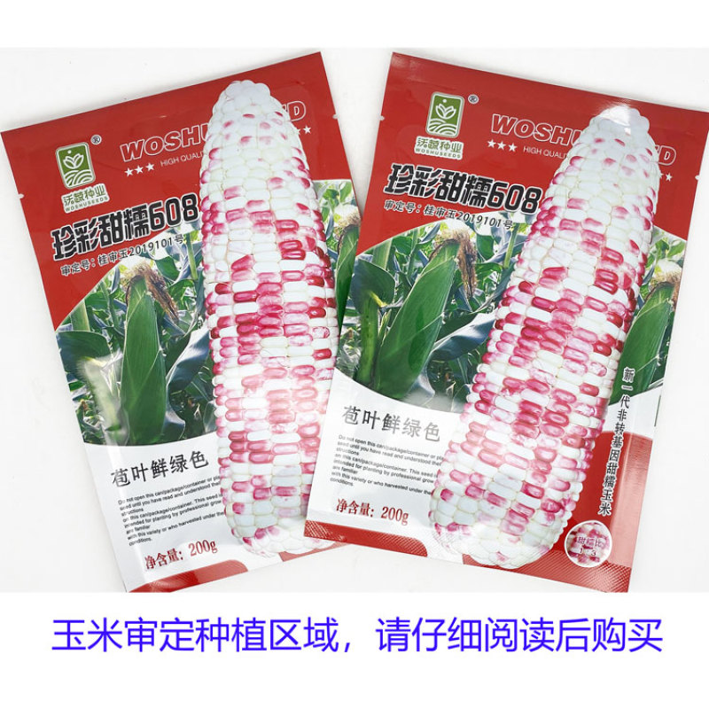 珍彩甜糯608花玉米种子大棒甜加糯花粘糯玉米种200克