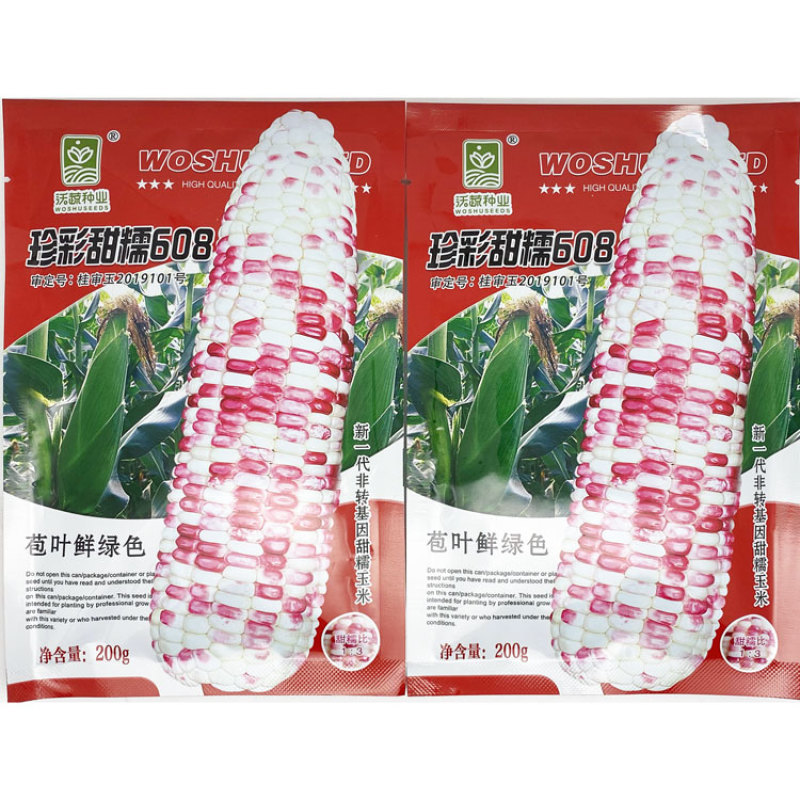 珍彩甜糯608花玉米种子大棒甜加糯花粘糯玉米种200克