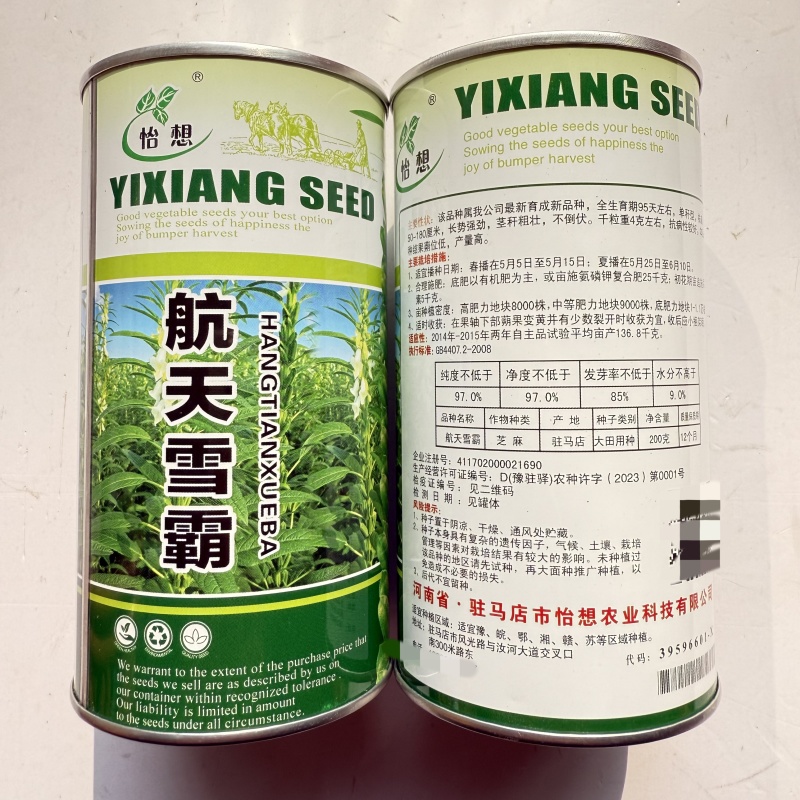 航天雪霸白芝麻种子春夏播单秆型芝麻种长势强不易倒伏产