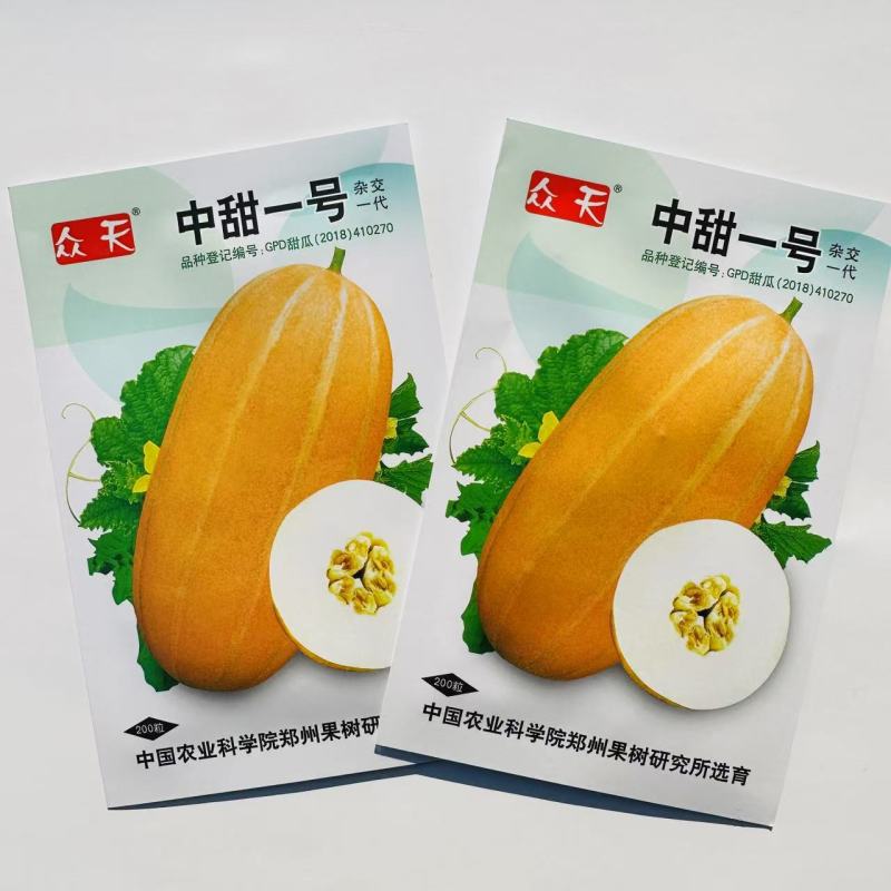 中甜一号甜瓜种子早熟黄金蜜香瓜籽高产耐低温春秋播黄皮香瓜