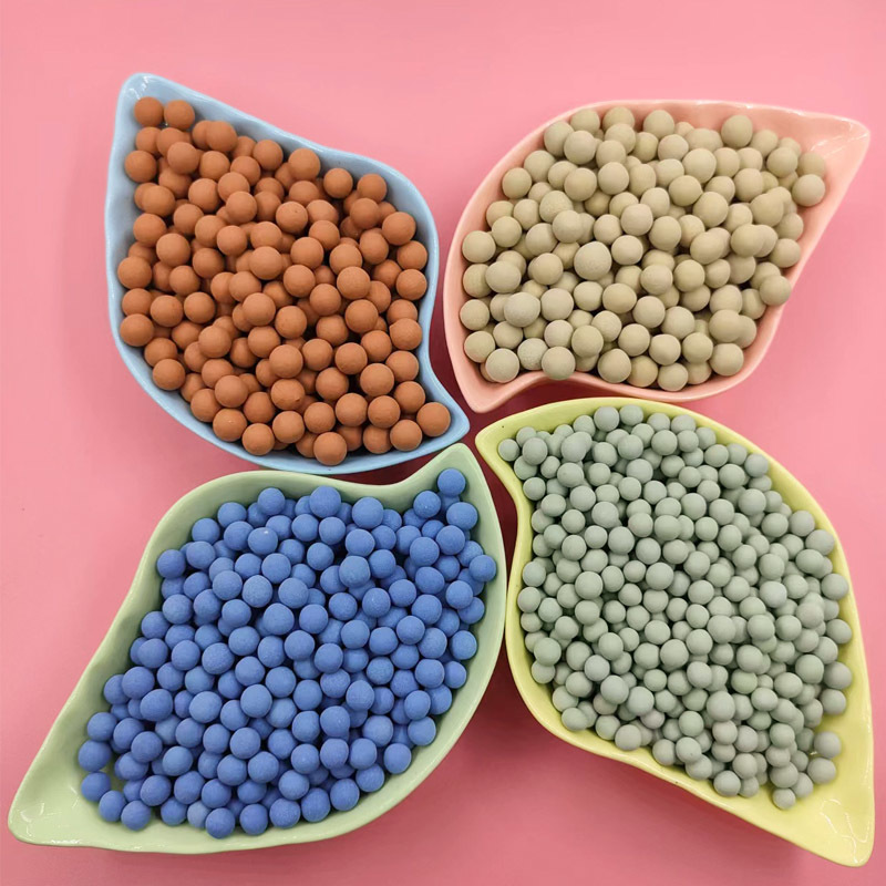 彩色陶粒球，彩色陶粒颗粒，花用垫底花卉铺面透气养花盆彩色