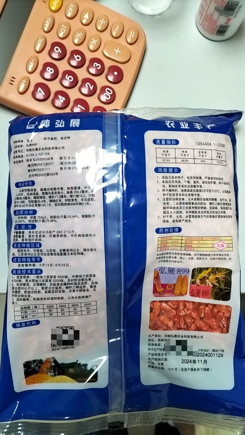 晚播早熟饲料玉米种子，高产抗病抗穗腐籽粒金黄蛋白质含高